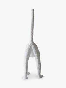 Sculpture de singe blanc massif pièce maîtresse décorative intérieure Figurine d'argent massif de vente chaude Statue de pelouse de jardin décorative - Product Image 4