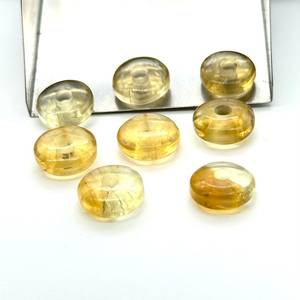 Cuentas Sueltas de Citrino Talladas a Mano en Forma de Donut de 12 mm para Joyería - Product Image 4