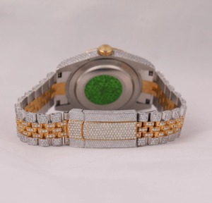 Reloj de Lujo con Incrustaciones de Diamantes de Imitación VVS, Caja de Acero Inoxidable, Estilo Hiphop, de Cuarzo, con Esfera Clásica de Alta Calidad - Product Image 3