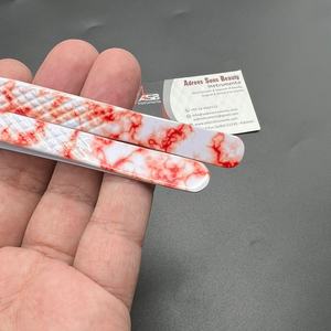 Haute qualité antistatique 45 degrés papier de marbre rouge enduit pince à cils en acier inoxydable pointes de fibre d'extension de cils - Product Image 5