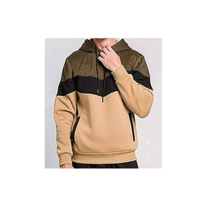 Sweat-shirt à capuche pour homme, coupe classique, en coton molletonné, color-block, décontracté, pour l'automne - Product Image 1
