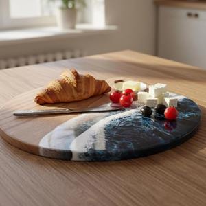 Planche à découper en bois de style océanique, planche à découper moderne en résine, idéale pour offrir en cadeau et pour un usage domestique, vente en gros en provenance d'Inde - Product Image 6