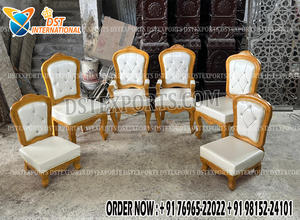 Traditional Wedding Mandap Furniture Set White and Gold High-Back Bridal Stage Chairs Punjabi Wedding Stage Maharaja Chairs UK - Product Image 5