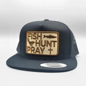 Chapéu retrô bordado de pesca, chapéu retrô para caça, caminhoneiro, pesca cristã, remendo em malha preta, logotipo personalizado, presente para pescador
