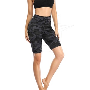 Pantalones cortos de compresión para correr de cintura alta para mujer, transpirables, sin costuras, ajustados, para levantar los glúteos, sólidos, para ciclismo - Product Image 5