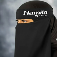 Voile islamique tendance : Hijab de prière long en jersey 2 couches pour femme, avec masque intégré et strass pour le visage