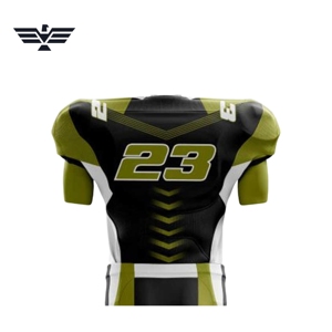 Custom American Football Uniform Set 100% Polyester Breathable Short Sleeve V-neck Front Customized Color Logo Sublimation Print - Product Image 5