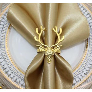 Classique or renne rond de serviette porte-serviettes de luxe qualité métal matériel ronds de serviette par Royal Home Collection fournitures - Product Image 3