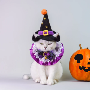Sombrero de Gato de Ganchillo Personalizable con Diseño de Bruja para Halloween, Gorro Tejido para Mascotas para Deportes al Aire Libre y Viajes, para Navidad - Product Image 4