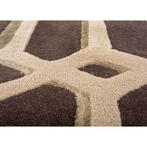Acar Hand Tufted <b>Wool</b> & Viscose Rug Beige & <b>Brown</b> Geometric Pattern for Home-Tra-14660 - Product Image 3
