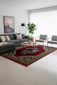 Tapis Adiva en velours doux et moelleux, motif puzzle, usage commercial, résistant aux taches, tapis moderne à poils longs - Product Image 4