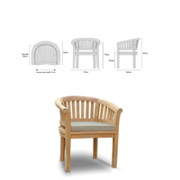 Hochwertiges Unbehandeltes Teakholz Modernes Outdoor-Sofa-Set für Hotelnutzung Halbmond-Garten Gebogenes Pool-Lounge-Sofa
