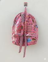 Sac à dos artisanal en coton biologique patchwork, fermeture éclair, imprimé indien, style bohème, unisexe, logo personnalisable, capacité 10 kg