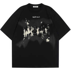 Camisa de algodón de marca personalizada de microfibra Ropa de peso pesado Hombres Serigrafía Lavado ácido para camisetas gráficas de lujo para hombres - Product Image 6