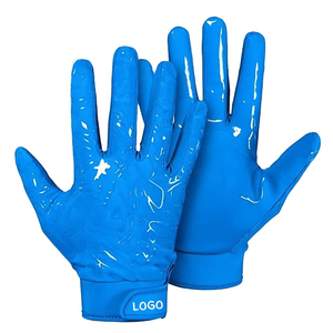 Gants de récepteur de football américain en cuir de qualité professionnelle pour la taille des jeunes d'entraînement avec des gants de sport d'impression de logo OEM - Product Image 1