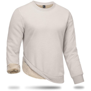 2025 Latest Design Sweat Shirt Men's Crewneck Sweatshirt 100% Cotton Long Sleeve Full Sherpa Lining Embroidered Winter Low MOQ - Product Image 5