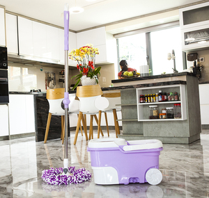Serpillère rotative en microfibre 360° pour le nettoyage des sols, en plastique PP écologique, seau de 12 L, haute qualité, fournisseur vietnamien - Product Image 4
