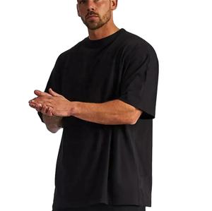 T-shirt 100% coton oversize pour hommes grande taille haute qualité poids lourd personnalisé lavé vierge - Product Image 1