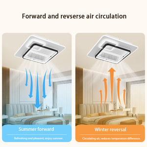 # Ventilateur de plafond sans pales 5015S contemporain à moteur DC, contrôle intelligent, 6 vitesses, télécommande, lumière LED dimmable pour chambre à coucher - Fonctionnement silencieux - Product Image 4