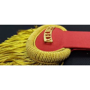 Epaulettes con Flecos Dorados Personalizados ODM/OEM, Material de Poliéster y Lana para Equipos de Defensa Personal, Uniformes con Flecos Dorados - Product Image 6