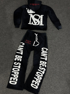 Logo personnalisé imprimé ensembles empilés survêtements ensembles pour hommes deux pièces ensembles de pantalons évasés sweats à capuche survêtements pour hommes - Product Image 2