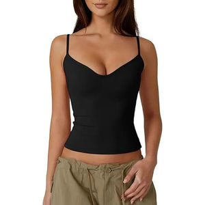 Wholesale 2026 Women's Gym Yoga Crop <b>Tank</b> Top V-Neck Quick Dry Slim Fit Solid for Camisole Plus Size Sets - Product Image 1