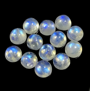 Mehrajudin Gems, Piedras Preciosas Sueltas de Alta Calidad, Cabujón de Piedra Lunar Arcoíris Natural de Calidad AA, 3mm-6mm, Fuego Azul, Gemas Blancas para Joyería - Product Image 2