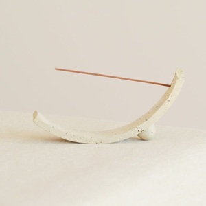 Handcrafted white marble <b>incense</b> <b>stick</b> <b>holder</b> round cylinder aroma diffuser stand minimalist stone agarbatti <b>holder</b> for home - Product Image 6