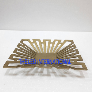 Bol en laiton et acier inoxydable, forme ronde, brillant, poli, martelé, moderne, de qualité supérieure, à deux compartiments - Product Image 4