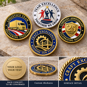 Pièces commémoratives d'entreprise personnalisées avec motifs en relief pour les anniversaires d'entreprise, la reconnaissance des équipes et les cadeaux pour employés OEM ODM - Product Image 2