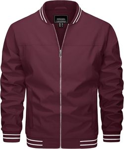 <b>Men's</b> Lightweight Canvas Bomber <b>Jackets</b> Varsity <b>Flight</b> <b>Jacket</b> Water Resistant Baseball Windbreaker Stand Hooded Winter Letter - Product Image 1