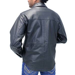 Veste en cuir décontractée vintage délavée pour hommes avec col de chemise brodé et respirant pour l'hiver - Product Image 6