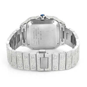 Reloj de Cuarzo Cuadrado de Acero Inoxidable al por Mayor, Estilo Hip Hop, con Cristales, Joyería de Moda de Lujo - Product Image 6