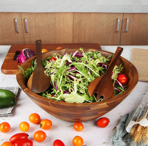 <b>Large</b> wooden fruit <b>bowl</b>, unique grain. Decorative kitchen serving piece. Available at wholesale prices. - Product Image 6