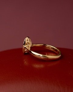 Luxury Oval Cut Solitaire Engagement <b>Ring</b> for Women 18K Gold Plated Bezel Set <b>CZ</b> Diamond Wedding <b>Ring</b> - Product Image 3