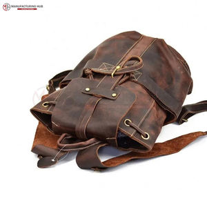 Travel Bag <b>Backpack</b> Genuine <b>Leather</b> <b>Backpack</b> <b>Men</b> 100% Pure <b>Leather</b> Bag Full Grain <b>Leather</b> <b>Backpack</b> Travel Bag - Product Image 3