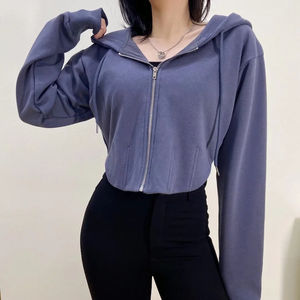 Sweatshirt à capuche avec fermeture éclair et logo personnalisé pour femmes sweatshirt à capuche décontracté avec fermeture éclair pour femmes Super qualité - Product Image 2