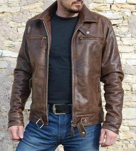 Chaquetas de cuero genuino vintage clásico: una durabilidad básica de moda clásica atemporal elegancia elegante moda mate brillante - Product Image 1