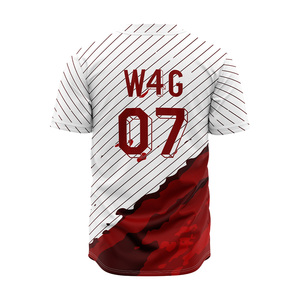 Maillot de baseball personnalisé pour homme, col rond, imprimé par sublimation, polyester, antibactérien, évacuant l'humidité - Product Image 5