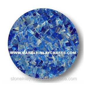 Natural Semi Precious Stone Lapis Lazuli <b>Table</b> <b>Top</b> For <b>Decorative</b> - Product Image 1