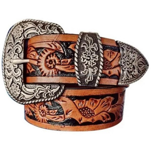 Western Style Unisex <b>Tooled</b> <b>Leather</b> Belts Unique Stylish High Quality Hand Carved Western <b>Leather</b> <b>Tooling</b> Belts Bulk Order - Product Image 4