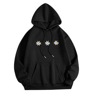 Pull à capuche zippé en coton mélangé épais Impression graphique personnalisée Basics d'hiver Sweats à capuche unis teints et fabriqués - Product Image 6