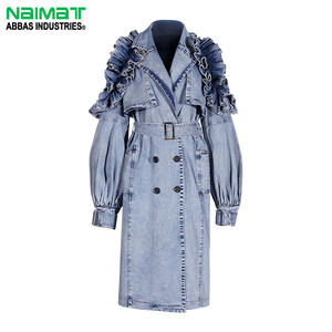 <b>Womens</b> Fashionable Rose <b>Pink</b> Distressed Denim <b>Jacket</b> Featuring Silver Studded Details Long Sleeves Button - Product Image 1