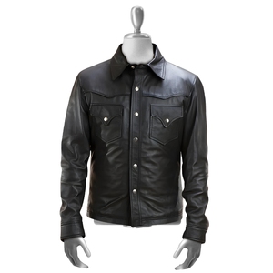 Chaqueta de Invierno de Cuero Genuino Original para Hombre, OEM, Alta Calidad, Personalizable, Cortavientos Elegante con Logotipo Frontal - Product Image 1