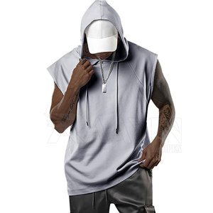 Débardeur à capuche décontracté pour hommes personnalisé 100% coton respirant séchage rapide Gym Fitness Pullover Sweatshirt - Product Image 2