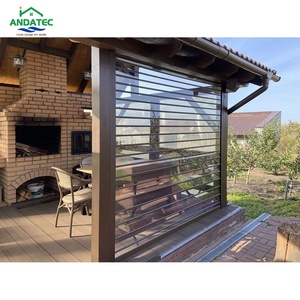 Elegante <span class=keywords><strong>persiana</strong></span> enrollable de policarbonato transparente para PC, <span class=keywords><strong>puerta</strong></span> enrollable transparente para Villa, balcón, <span class=keywords><strong>terraza</strong></span>, protección resistente a la intemperie - Product Image 1
