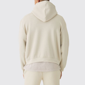 New Arrived Winter Casual Wear Pullover Hoodies Men Custom Puff Embroidered logo Breathable Oversized 100% Cotton Plain Dyed - Product Image 3