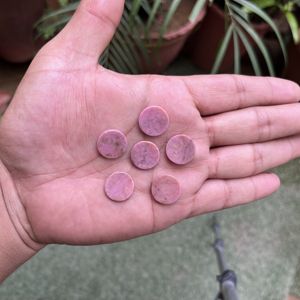 Rhodonite naturelle forme ronde disque plat Cabochon pierre précieuse pour la fabrication de bijoux anneaux pendentif haute qualité pierres précieuses anneaux pour hommes - Product Image 6