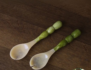 Cuillère et fourchette à salade en résine de luxe pour restaurants et fêtes, élégantes, faites à la main, écologiques, lavables au lave-vaisselle - Product Image 2