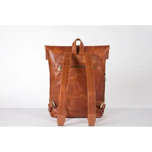 Sac à dos élégant en cuir véritable pour femmes personnalisé vente en gros sacs à bandoulière simples pour le voyage scolaire fermeture éclair portable nouveau style de créateur - Product Image 5